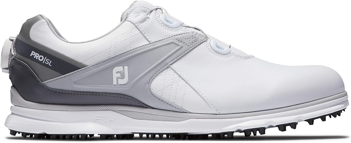 Foot joy Men's Pro Sl Golf Shoe, White/Grey.