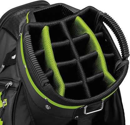 TalyorMade Select Plus Cart golf bag, Black/Green.