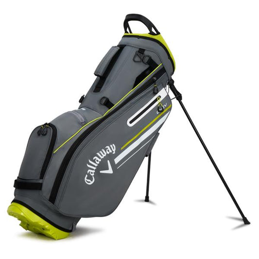 Callaway CHEV 14 + Stand Golf Bag - Charcoal/Flo Yellow.