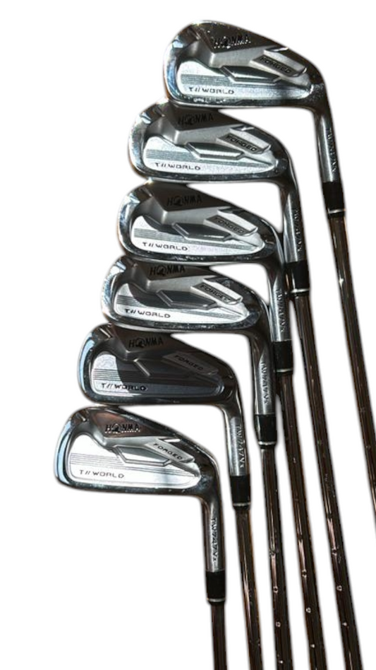 Honma TM World 747 Irons, Nippon Shaft Stiff, 105 Weight Pre-Owned.